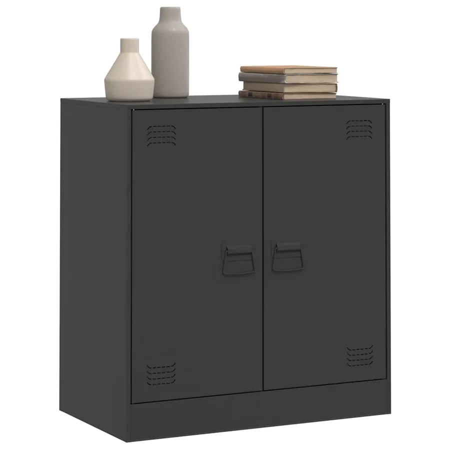 Buffet noir 67x39x73 cm acier - 5