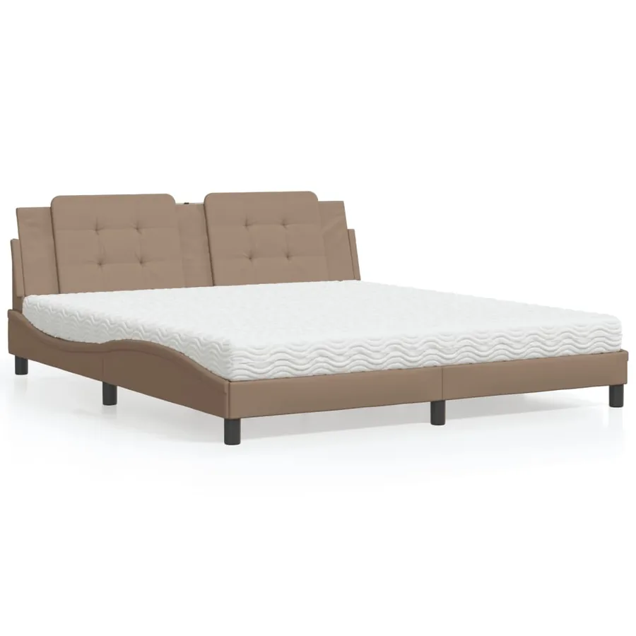 Lit avec matelas Zadar cappuccino 180x200 cm similicuir