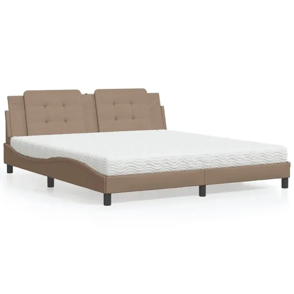 Lit avec matelas Zadar cappuccino 180x200 cm similicuir