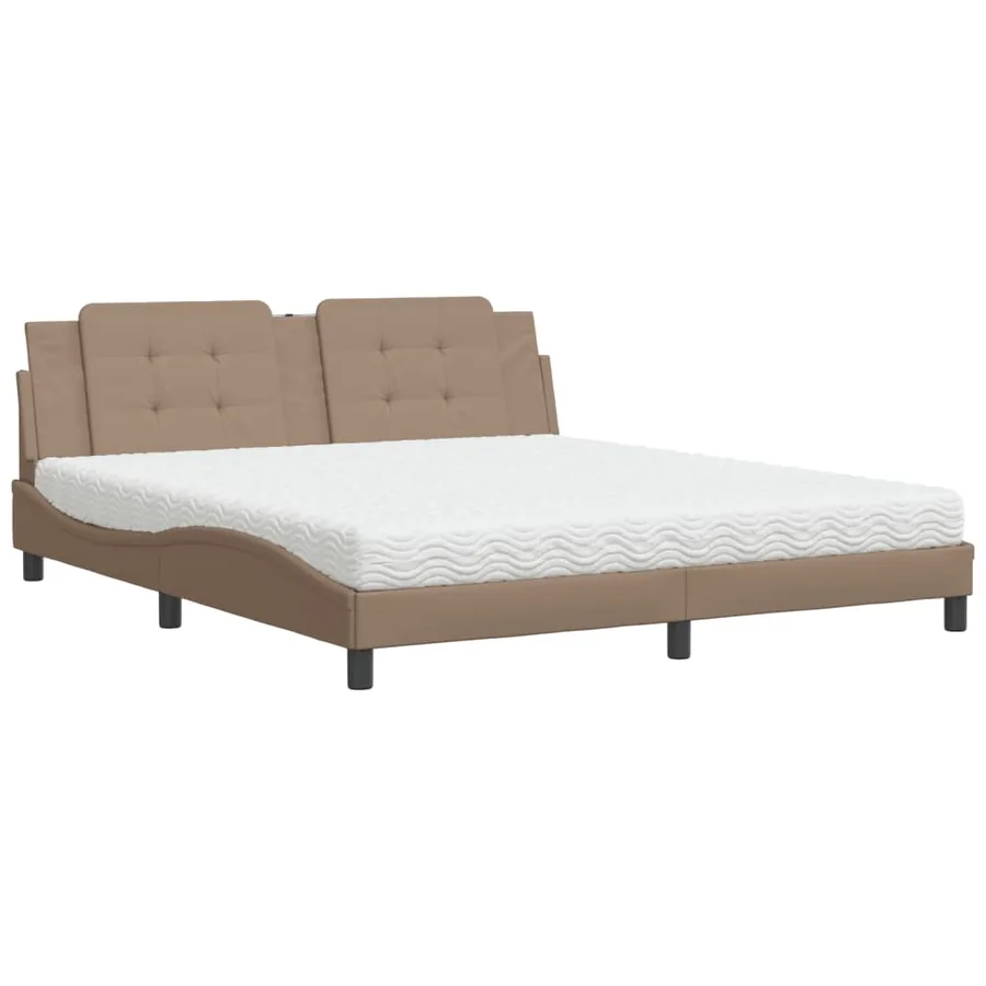 Lit avec matelas Zadar cappuccino 180x200 cm similicuir - 2
