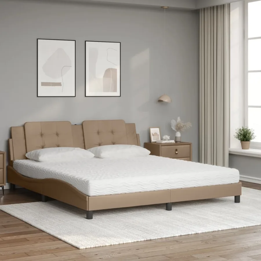 Lit avec matelas Zadar cappuccino 180x200 cm similicuir - 3
