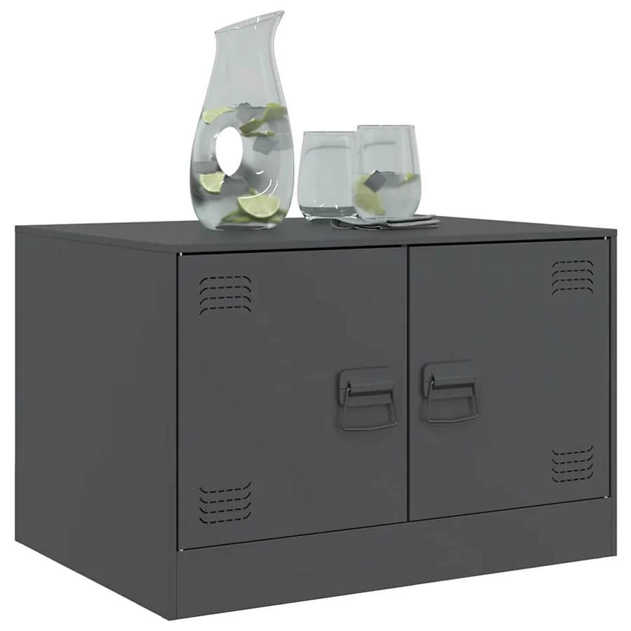 Table basse anthracite 67x50x44 cm acier - 4