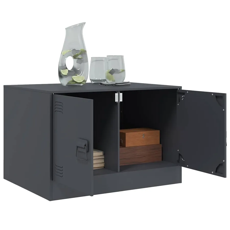 Table basse anthracite 67x50x44 cm acier - 5