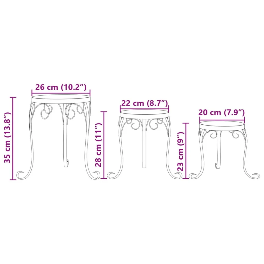 Supports pour plantes 3 pcs terre cuite et blanc céramique - 9