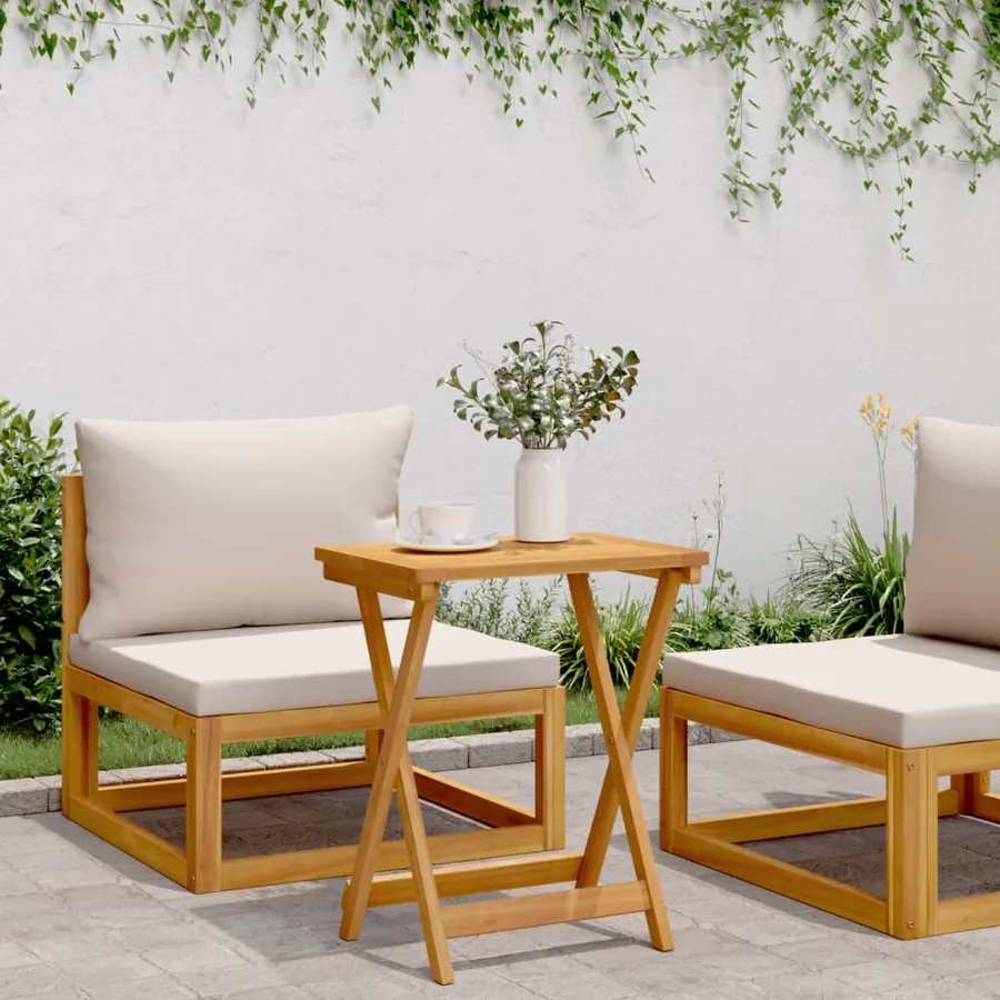 Table pliable de jardin 50x36x60 cm bois d'acacia solide - 3