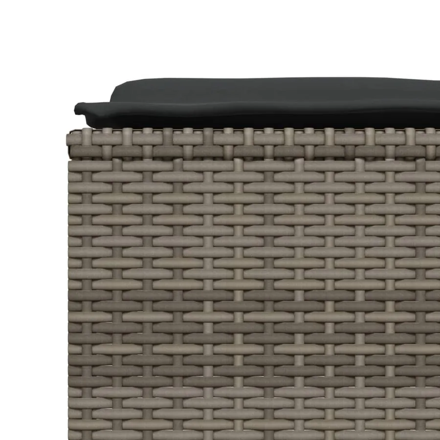 Salon de jardin 5 pcs avec coussins gris résine tressée - 6