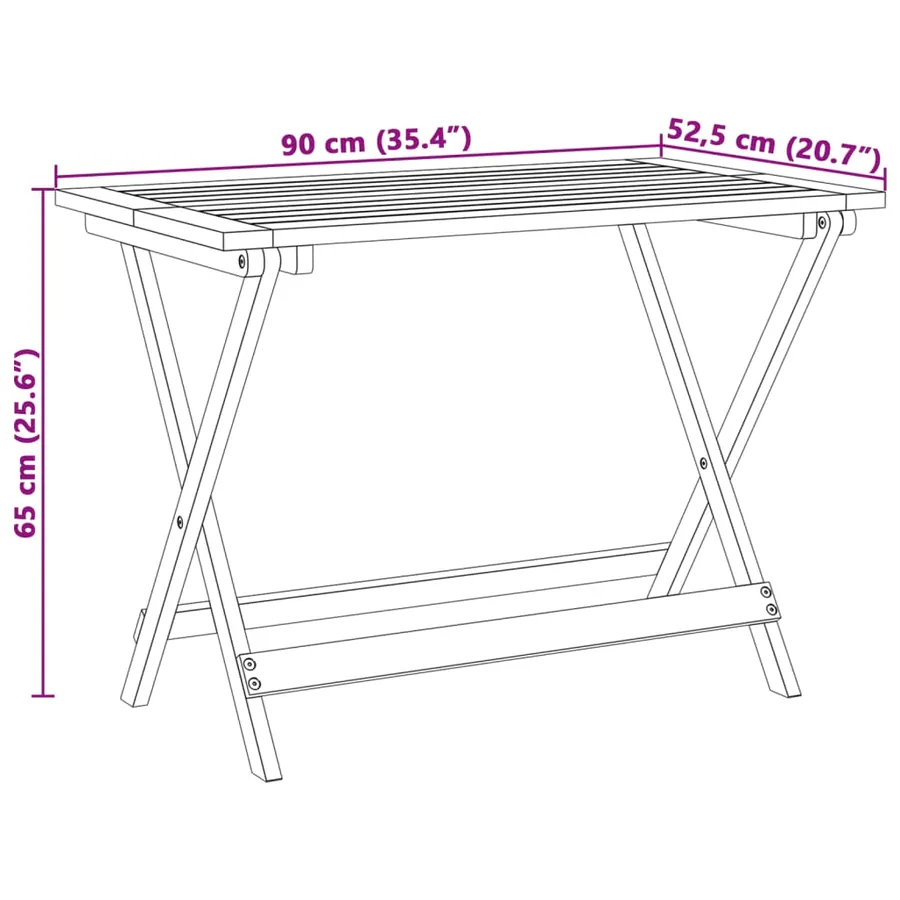 Ensemble à manger de jardin pliable 5 pcs bois massif d’acacia - 10
