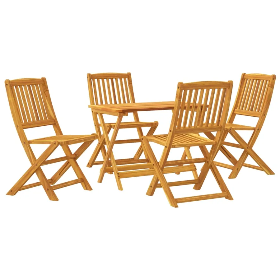 Ensemble à manger de jardin pliable 5 pcs bois massif d’acacia - 2