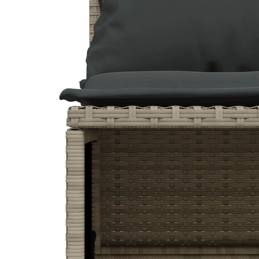 Salon de jardin 4 pcs avec coussins gris clair résine tressée - 6