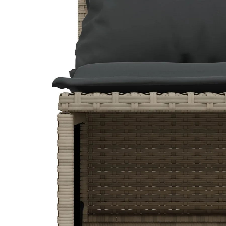 Salon de jardin 5 pcs avec coussins gris clair résine tressée - 5