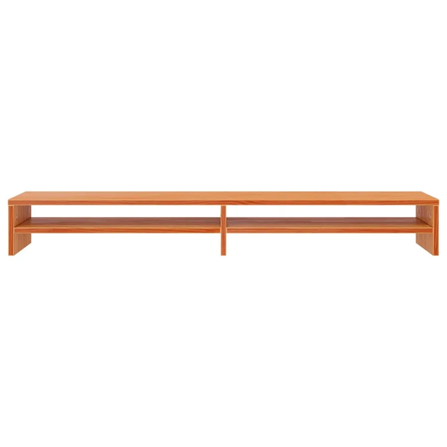 Support de moniteur marron miel 100x24x13 cm bois de pin solide - 4
