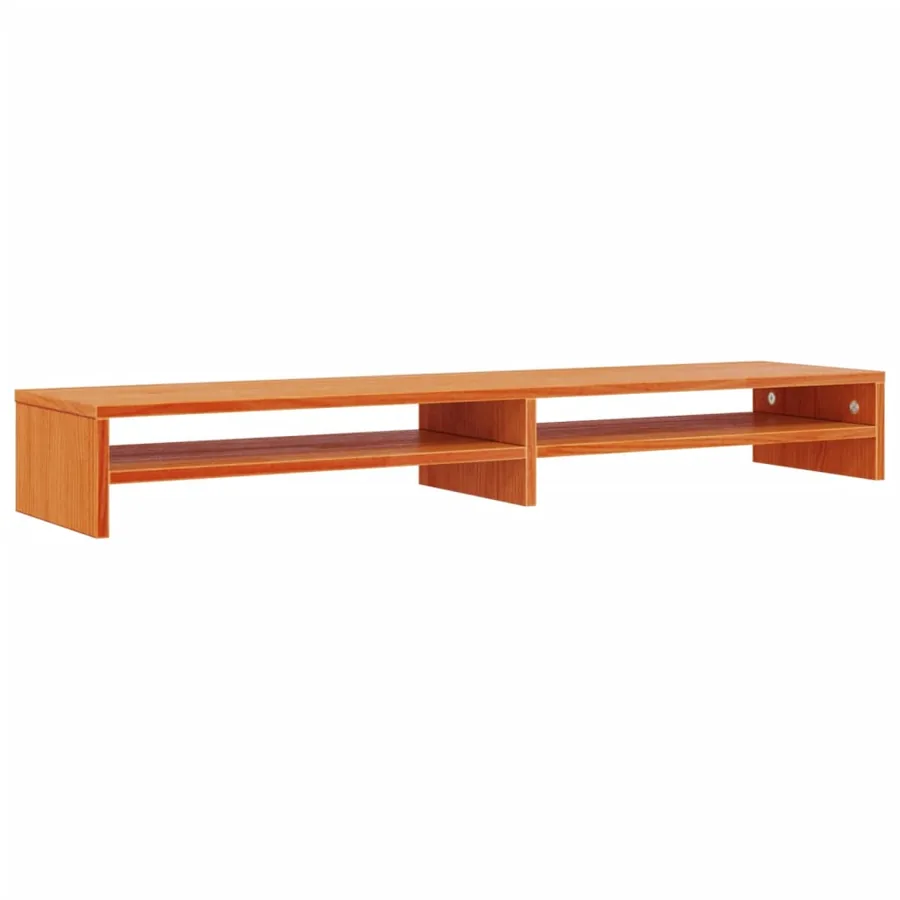 Support de moniteur marron miel 100x24x13 cm bois de pin solide - 6
