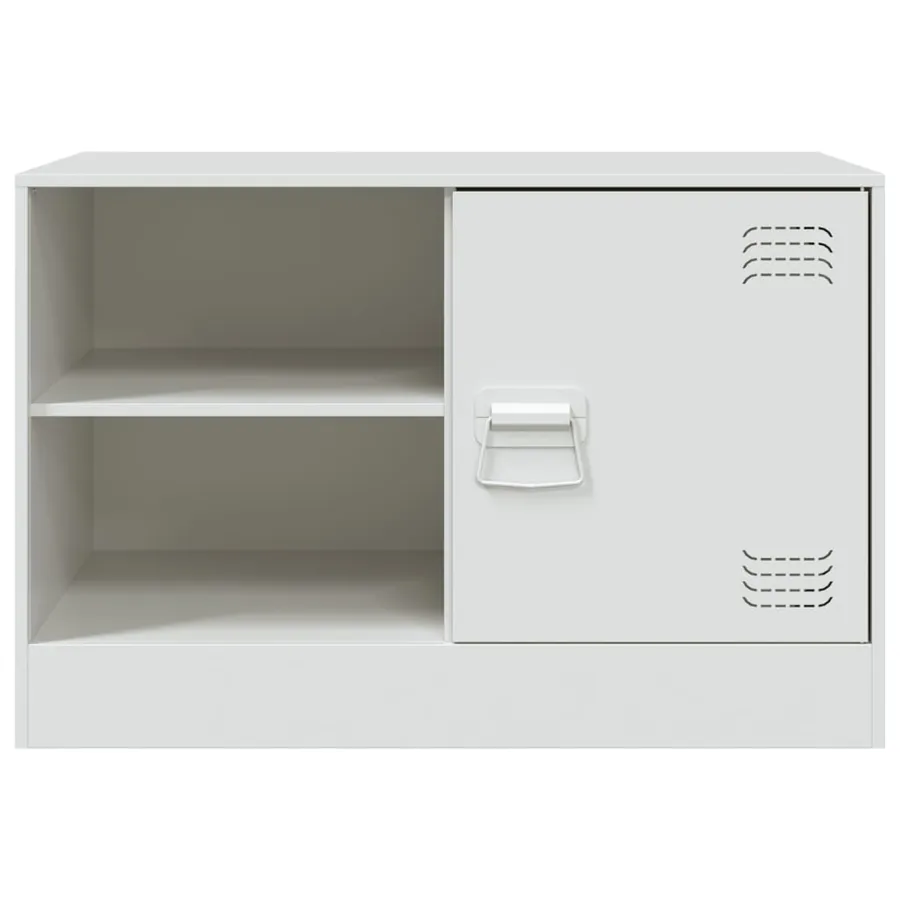 Meuble TV blanc 67x39x44 cm acier - 6