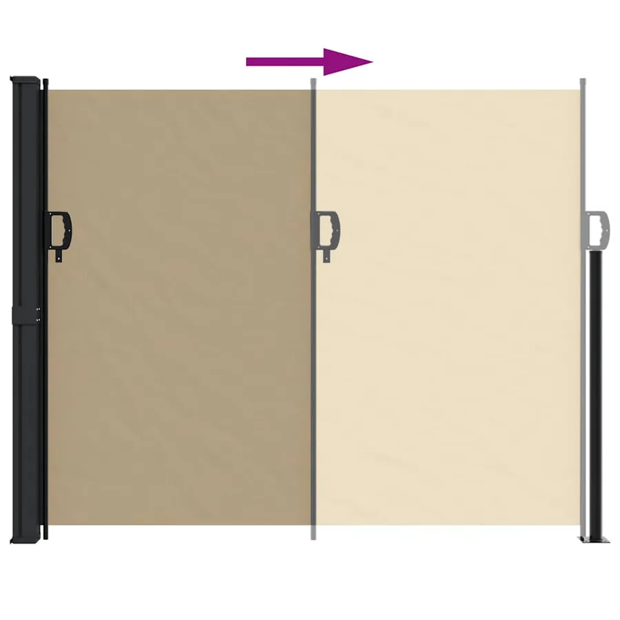 Auvent latéral rétractable beige 160x500 cm - 5