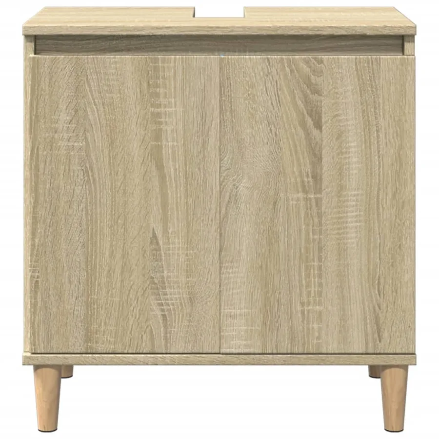 Meuble d'évier chêne sonoma 58x33x60 cm bois d'ingénierie - 4