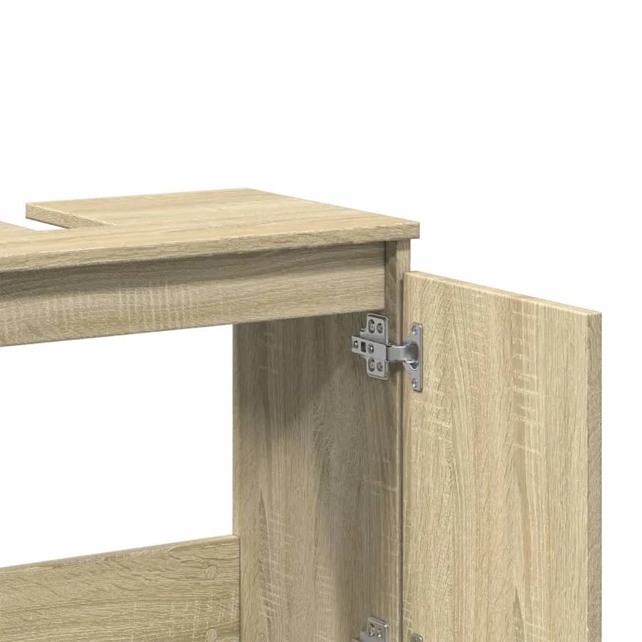 Meuble d'évier chêne sonoma 58x33x60 cm bois d'ingénierie - 8