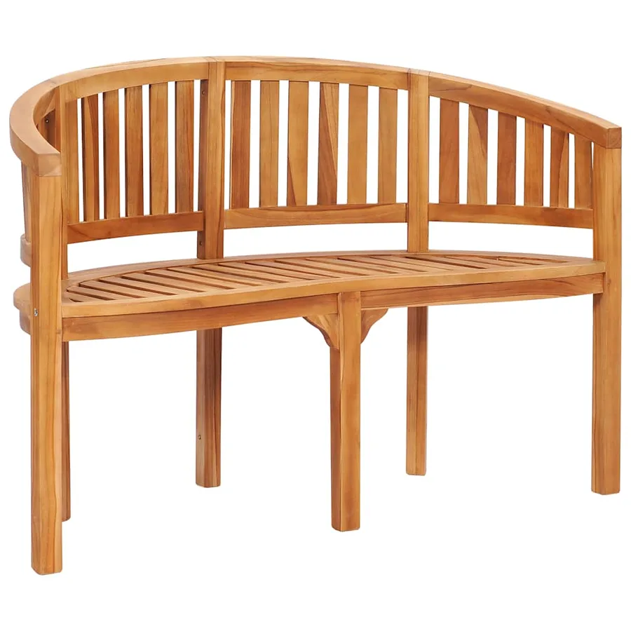 Banc de jardin en forme de banane 120 cm Teck solide - 2