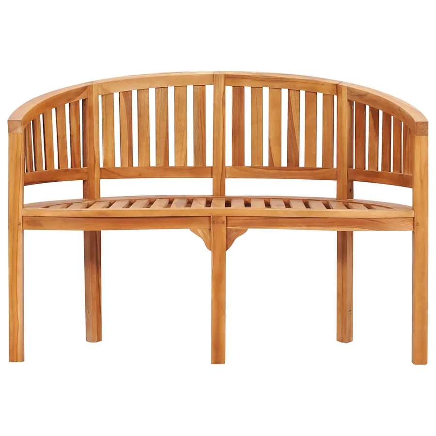 Banc de jardin en forme de banane 120 cm Teck solide - 4