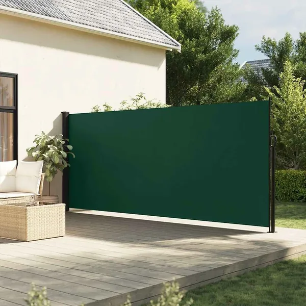 Auvent latéral rétractable vert foncé 180x300 cm