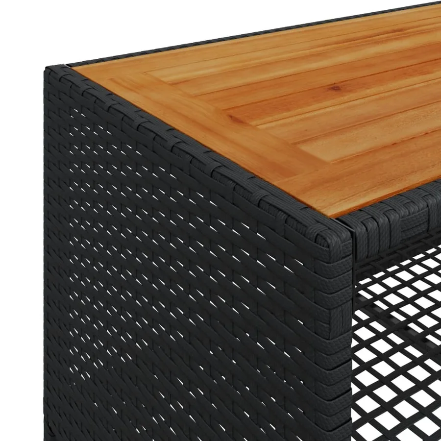 Salon de jardin 4 pcs avec coussins noir résine tressée - 10