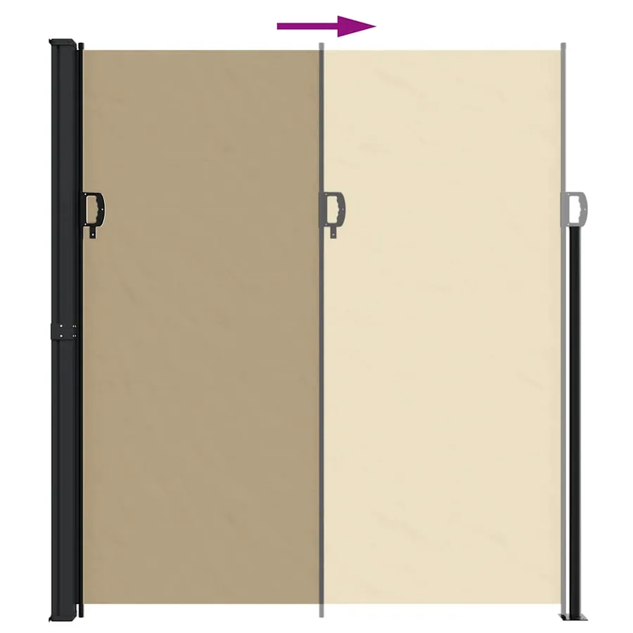 Auvent latéral rétractable beige 220x600 cm - 5