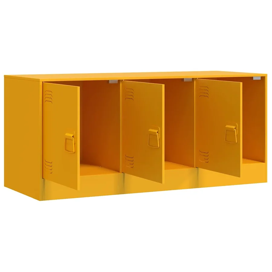 Meuble TV jaune moutarde 99x39x44 cm acier - 7