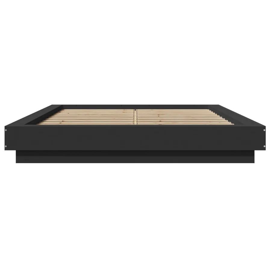 Cadre de lit avec lumières LED sans matelas noir 120x200 cm - 5