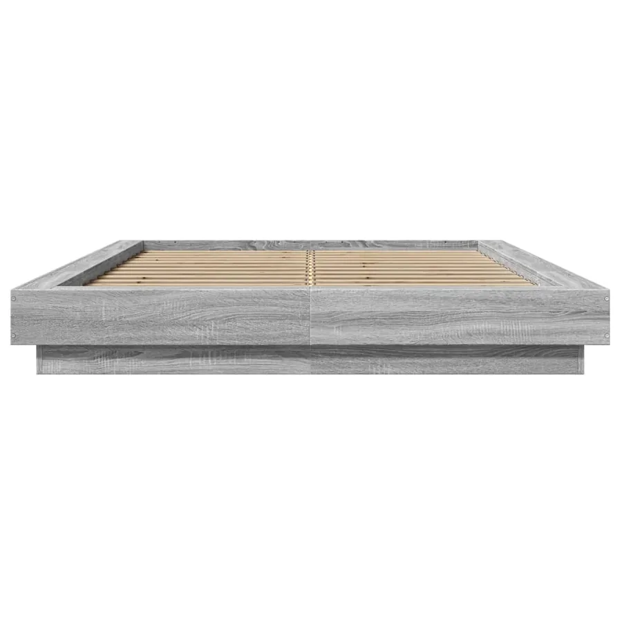 Cadre de lit et lumières LED sans matelas sonoma gris 120x200cm - 5