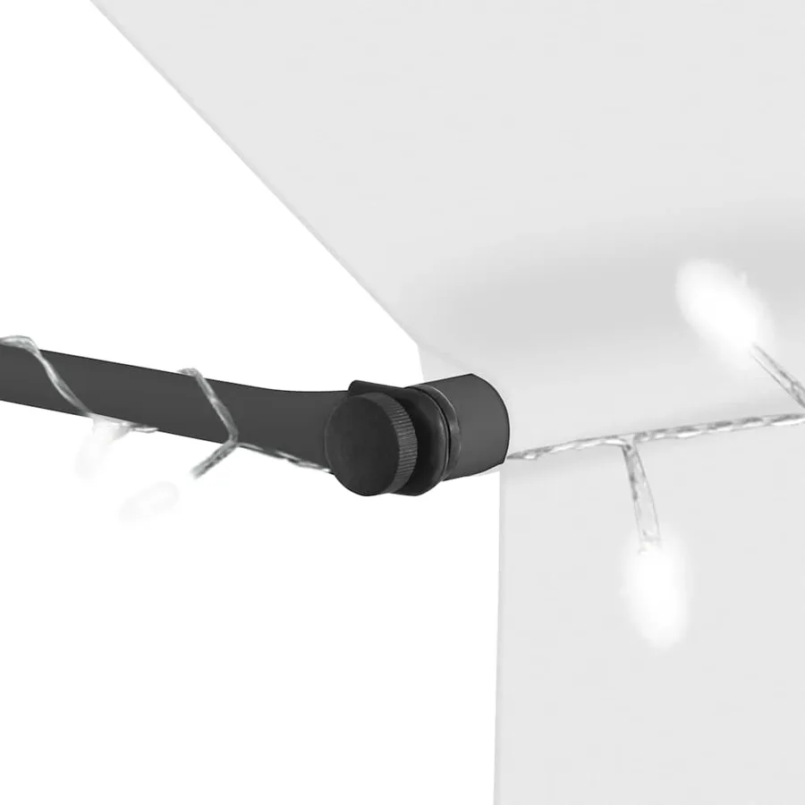 Auvent manuel rétractable avec LED 200 cm Crème - 5