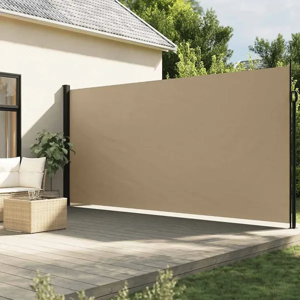 Auvent latéral rétractable beige 220x500 cm