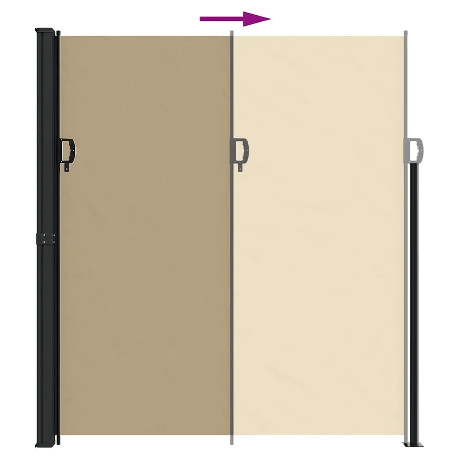 Auvent latéral rétractable beige 220x500 cm - 5