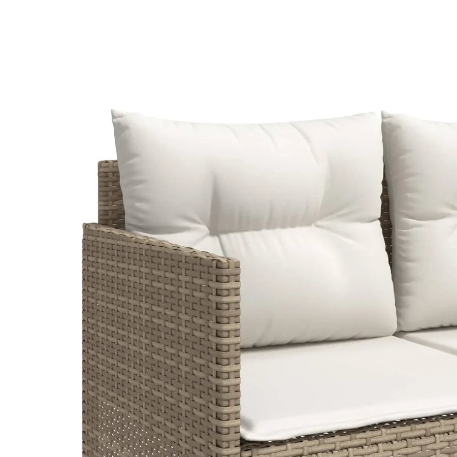 Salon de jardin avec coussins 5 pcs beige résine tressée - 6