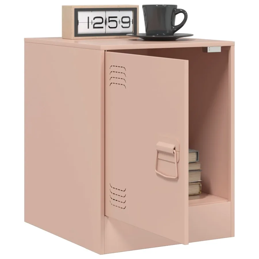 Tables de chevet 2 pcs rose 34,5x39x44 cm acier - 4