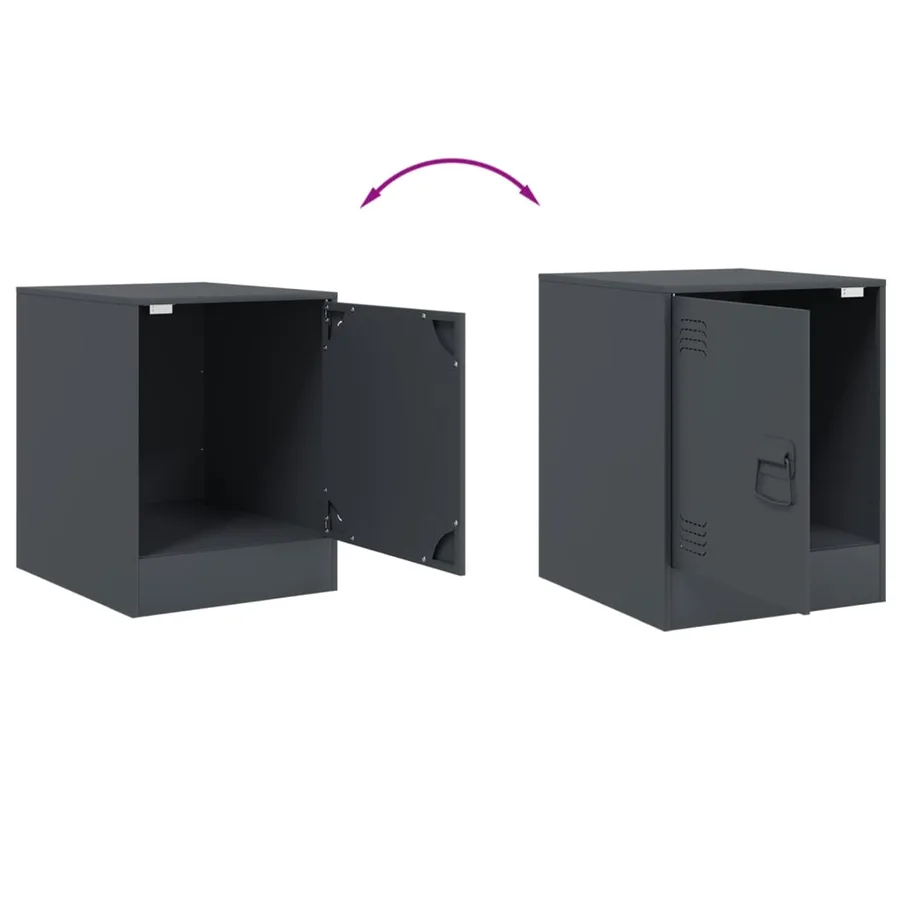Tables de chevet 2 pcs anthracite 34,5x39x44 cm acier - 10