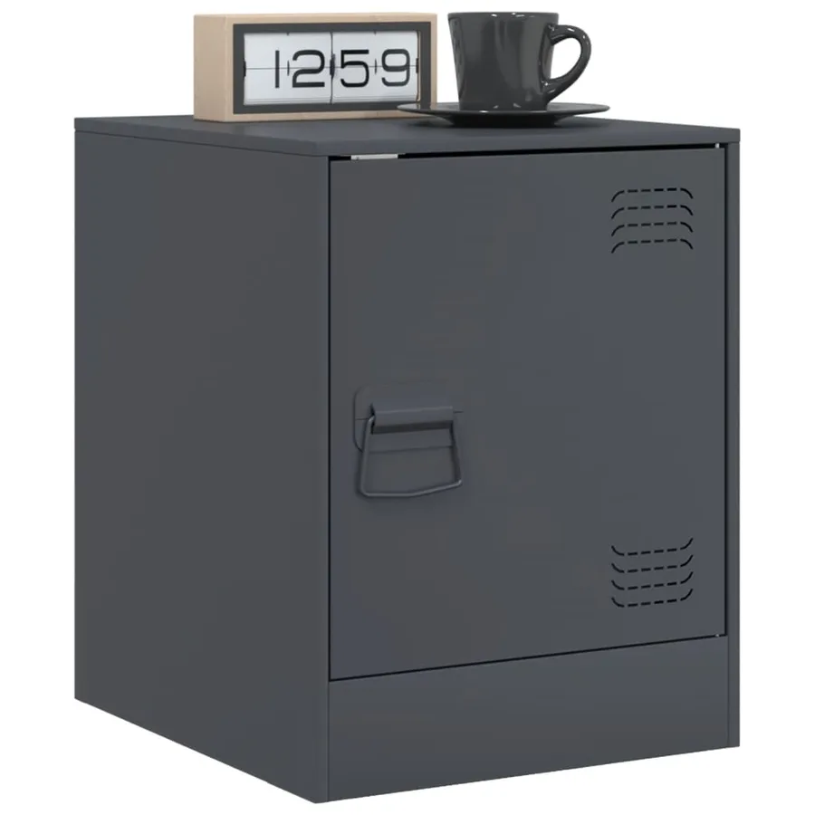 Tables de chevet 2 pcs anthracite 34,5x39x44 cm acier - 3