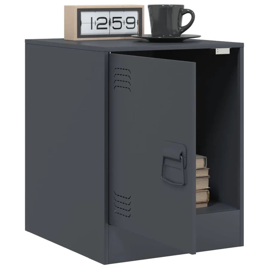Tables de chevet 2 pcs anthracite 34,5x39x44 cm acier - 4