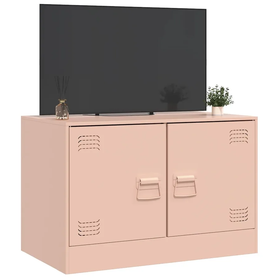 Meuble TV rose 67x39x44 cm acier - 4