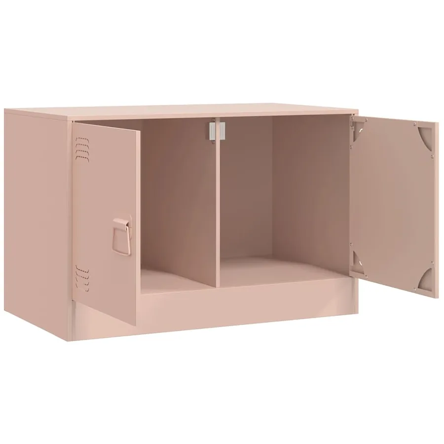 Meuble TV rose 67x39x44 cm acier - 6
