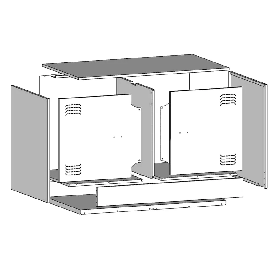 Meubles TV 2 pcs jaune moutarde 67x39x44 cm acier - 12