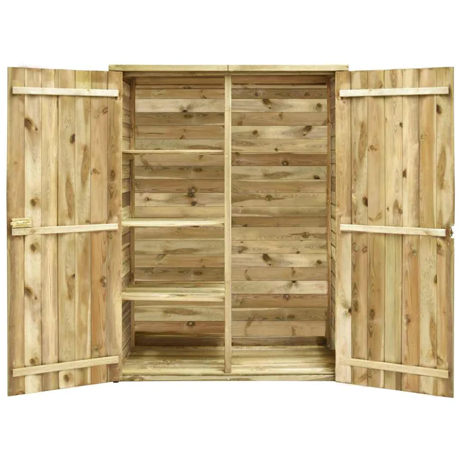 Abri à outils de jardin 123x50x171 cm Pinède imprégnée - 4