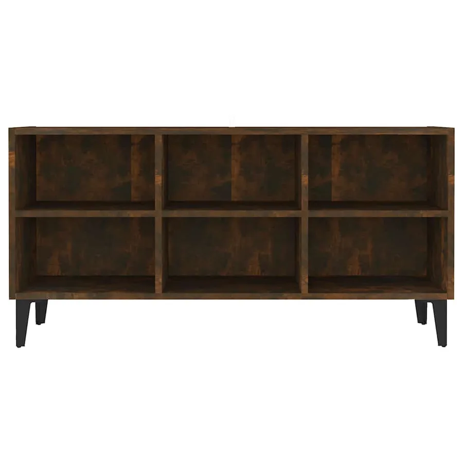 Meuble TV avec pieds en métal Chêne fumé 103,5x30x50 cm - 4