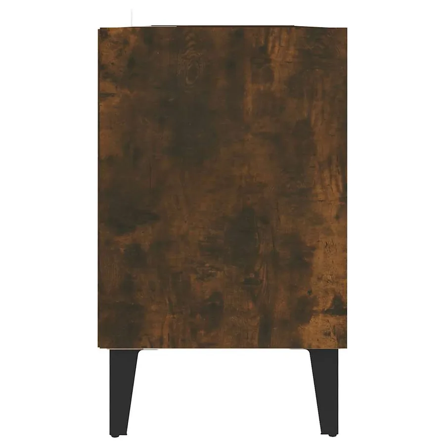 Meuble TV avec pieds en métal Chêne fumé 103,5x30x50 cm - 5