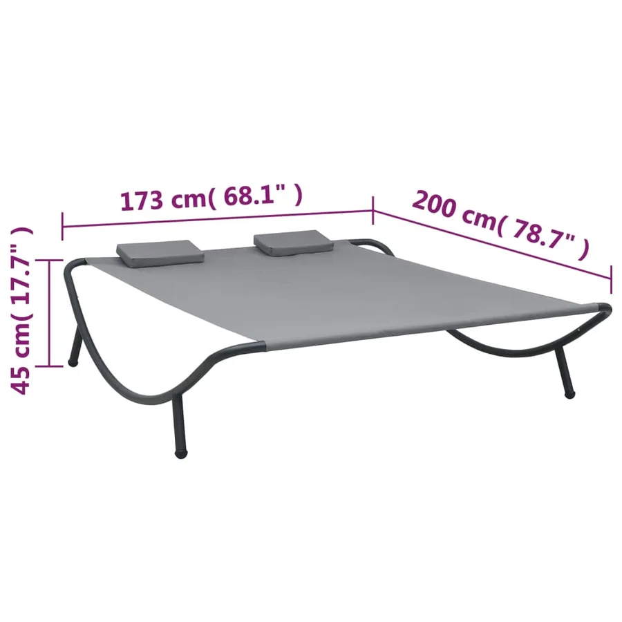 Chaise longue d'extérieur Tissu Anthracite - 7