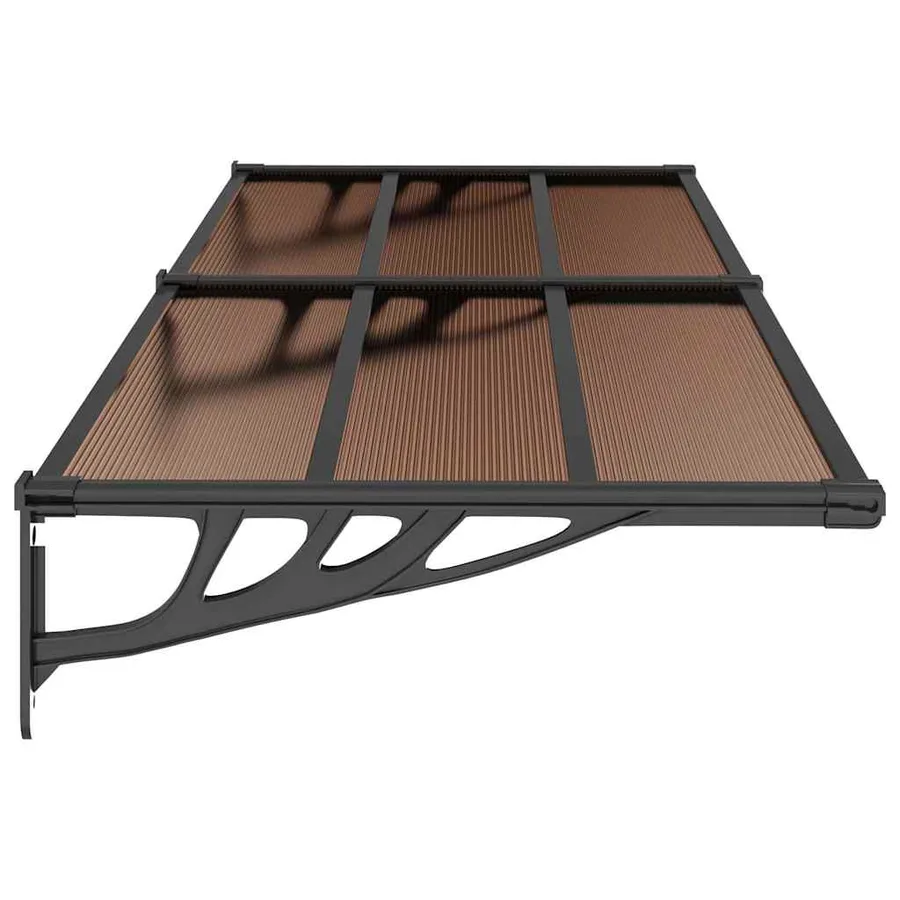 Door canopy Black 239x90 cm Polycarbonate - 4