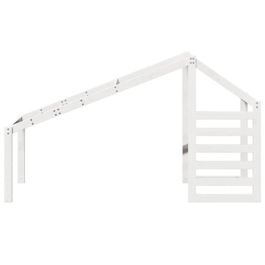 Toit de lit pour enfants blanc 188x82x113 cm bois de pin massif - 4