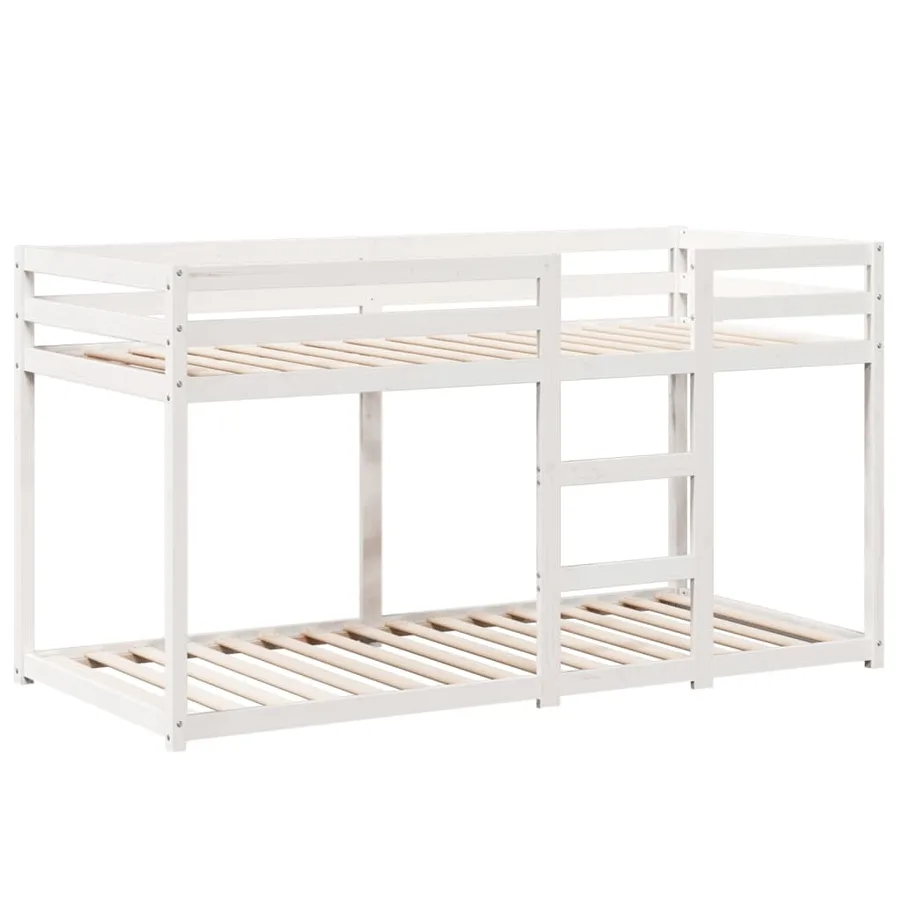 Lit superposé sans matelas blanc 90x190 cm bois de pin massif - 7