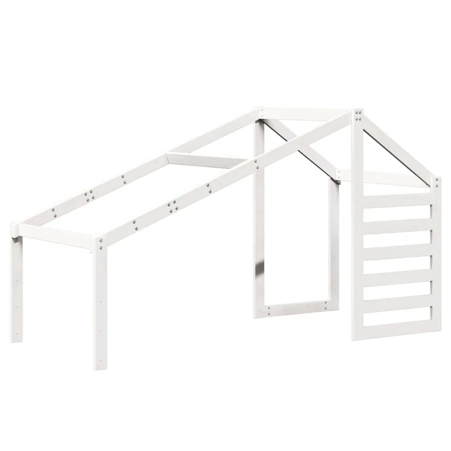 Lit superposé sans matelas blanc 90x190 cm bois de pin massif - 8