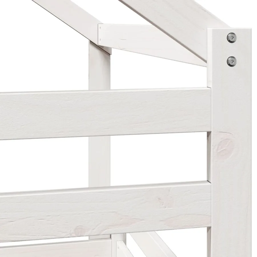 Lit superposé sans matelas blanc 90x190 cm bois de pin massif - 9