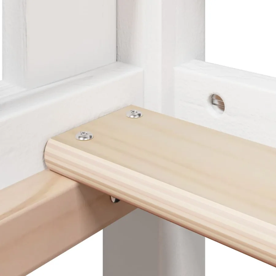 Lit superposé sans matelas blanc 90x190 cm bois de pin massif - 10