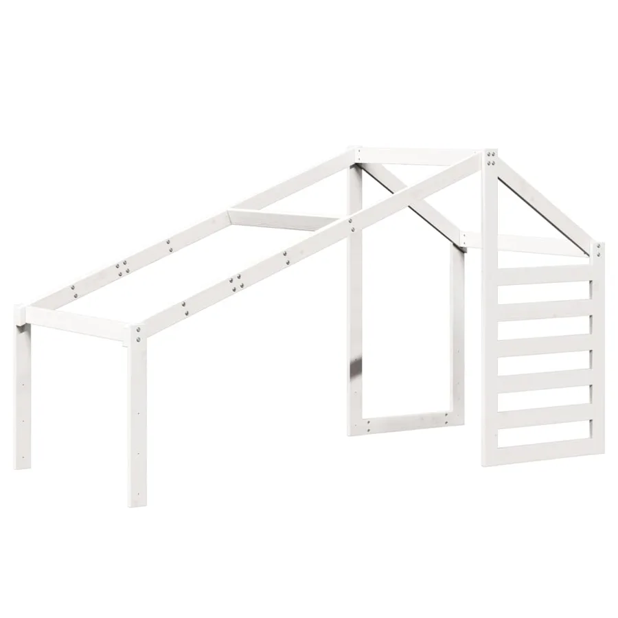 Lit superposé sans matelas blanc 90x190 cm bois de pin massif - 8